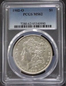 미국 1902년 1$ 모건 달러 미사용 은화 PCGS 62등급