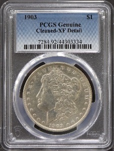 미국 1903년 1$ 모건 달러 미사용 은화 PCGS XF Details