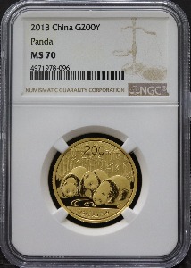 중국 2013년 팬더 1/2oz 금화 NGC 70등급