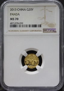 중국 2013년 팬더 1/20oz 금화 NGC 70등급