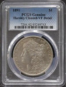 미국 1891년 1$ 모건 달러 은화 PCGS VF Details