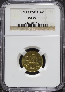 한국 1987년 5원 (오원) NGC 66등급