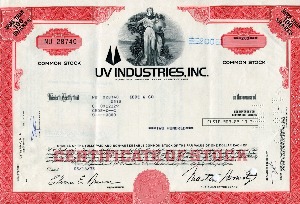 미국 1978년 UV Industries Inc 채권