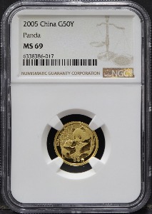 중국 2005년 팬더 1/10oz 금화 NGC 69등급