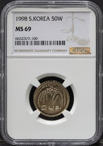 한국 1998년 50원 (오십원) NGC 69등급