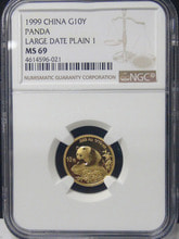 중국 1999년 팬더 1/10oz 금화 NGC 69등급