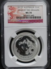 호주 2012년 용의해 1/2oz 은화 NGC 70등급