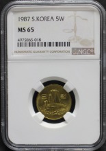 한국 1987년 5원 (오원) NGC 65등급