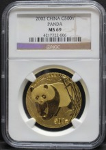 중국 2002년 팬더 1oz 금화 NGC 69등급