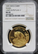 중국 1999년 팬더 - 라지 데이트 1oz 금화 NGC 68등급