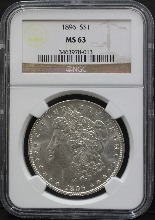 미국 1896년 1$ 모건 달러 미사용 은화 NGC 63등급