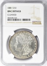 미국 1881년 1$ 모건 달러 미사용 은화 NGC UNC DETAILS (&quot;S&quot; 마크)