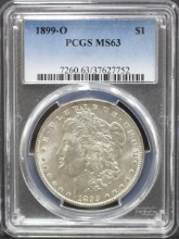 미국 1899년 1$ 모건 달러 미사용 은화 PCGS 63등급