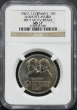 독일 1983년 민방위 30주년 10마르크 기념 동화 NGC 67등급