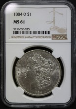 미국 1884년 1$ 모건 달러 미사용 은화 NGC 61등급