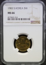 한국 1983년 5원 (오원) NGC 66등급