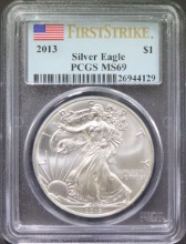 미국 2013년 이글 (초판 인증 라벨) 은화 PCGS 69등급