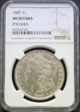 미국 1889년 1$ 모건 달러 준미사용 은화 NGC AU Detail