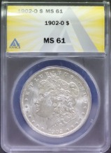 미국 1902년 1$ 모건 달러 미사용 은화 ANACS 61등급