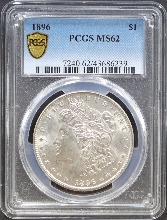 미국 1896년 1$ 모건 달러 미사용 은화 PCGS 62등급