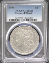 미국 1896년 1$ 모건 달러 사용제 은화 PCGS F Details