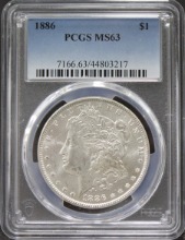 미국 1886년 1$ 모건 달러 미사용 은화 PCGS 63등급