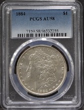 미국 1884년 1$ 모건 달러 은화 PCGS 58등급