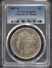 미국 1897년 1$ 모건 달러 은화 PCGS AU Details (&quot;S&quot; 마크)