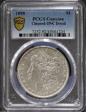 미국 1898년 1$ 모건 달러 미사용 은화 PCGS UNC Details