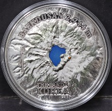 쿡섬 2019년 한반도 랜드마크 (Land of Korea) - 백두산 5oz 대형 입체 은화