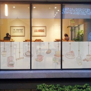 카페 빵집 커피 coffee cafe 유리 현관문 시트지 반투명 안개시트 유리창 썬팅 창문 썬팅지  ggij092 카페모빌