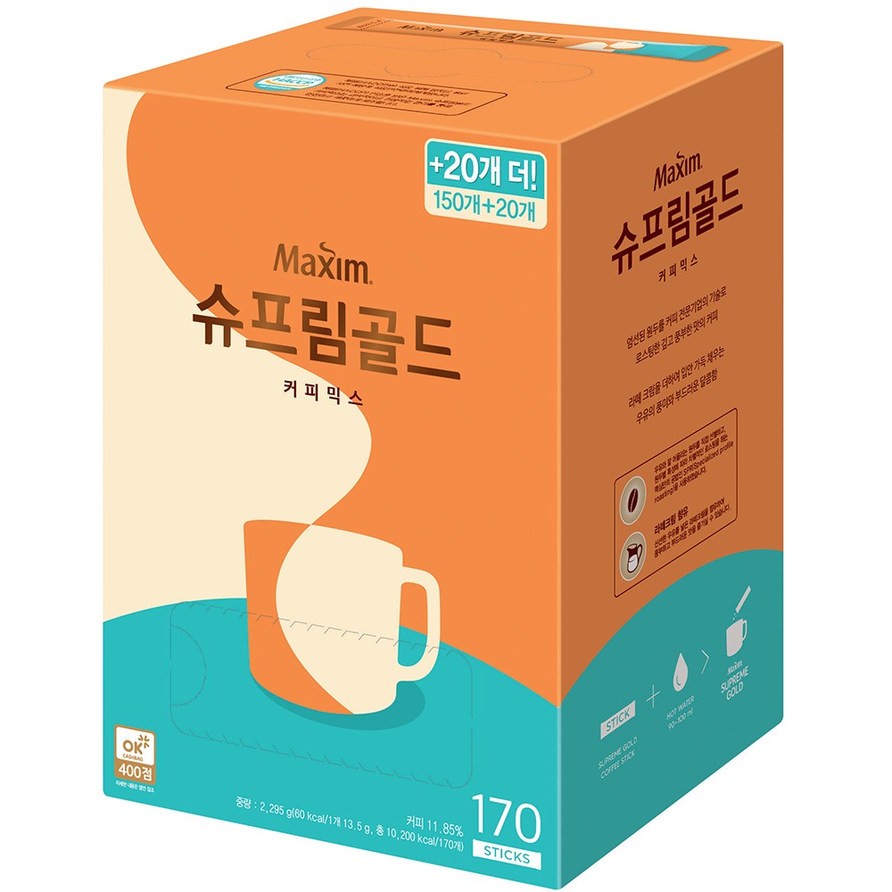 동서 맥심슈프림골드커피믹스(150+20T)