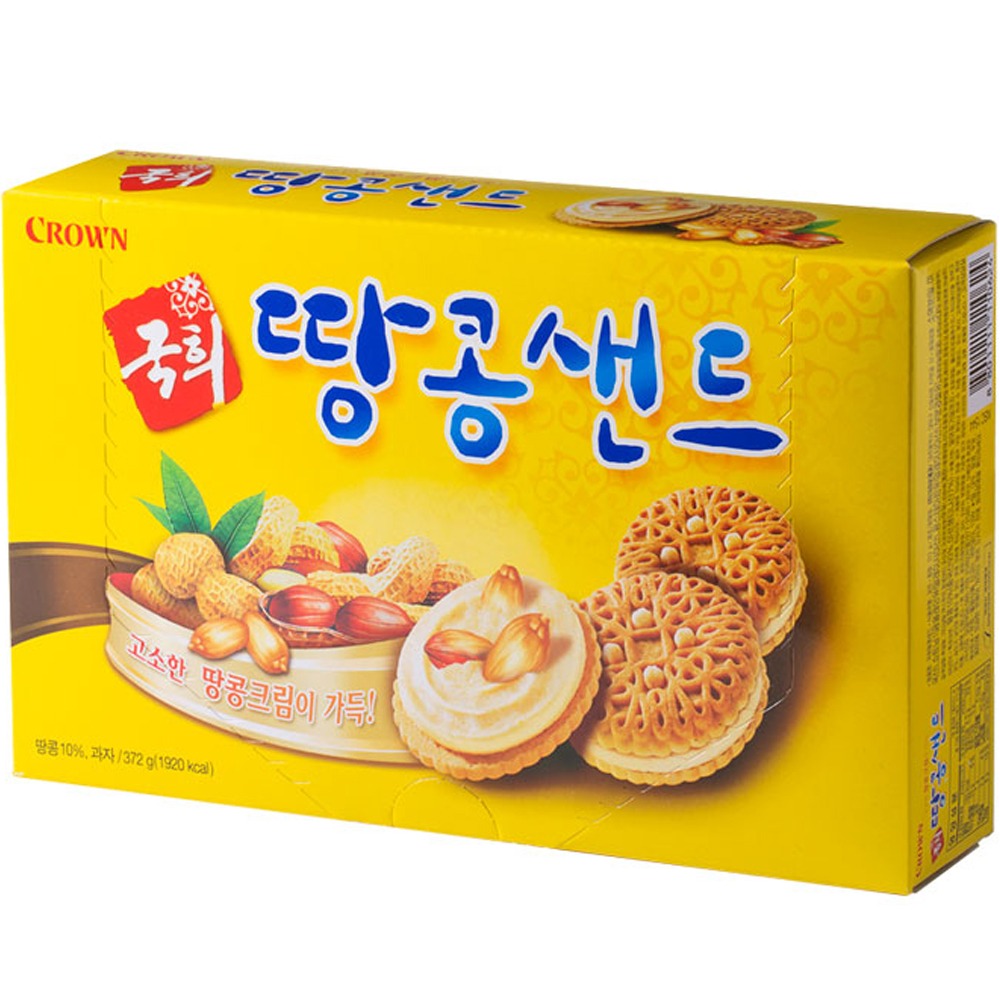 크라운 국희땅콩샌드 372g