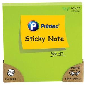 프린텍형광점착메모지 N7676G 형광연두(76x76mm/100매)