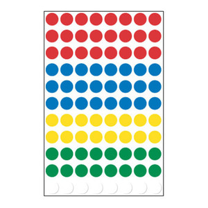 세모네모 칼라원형스티커 10-303 / 지름9mm5색7장616개