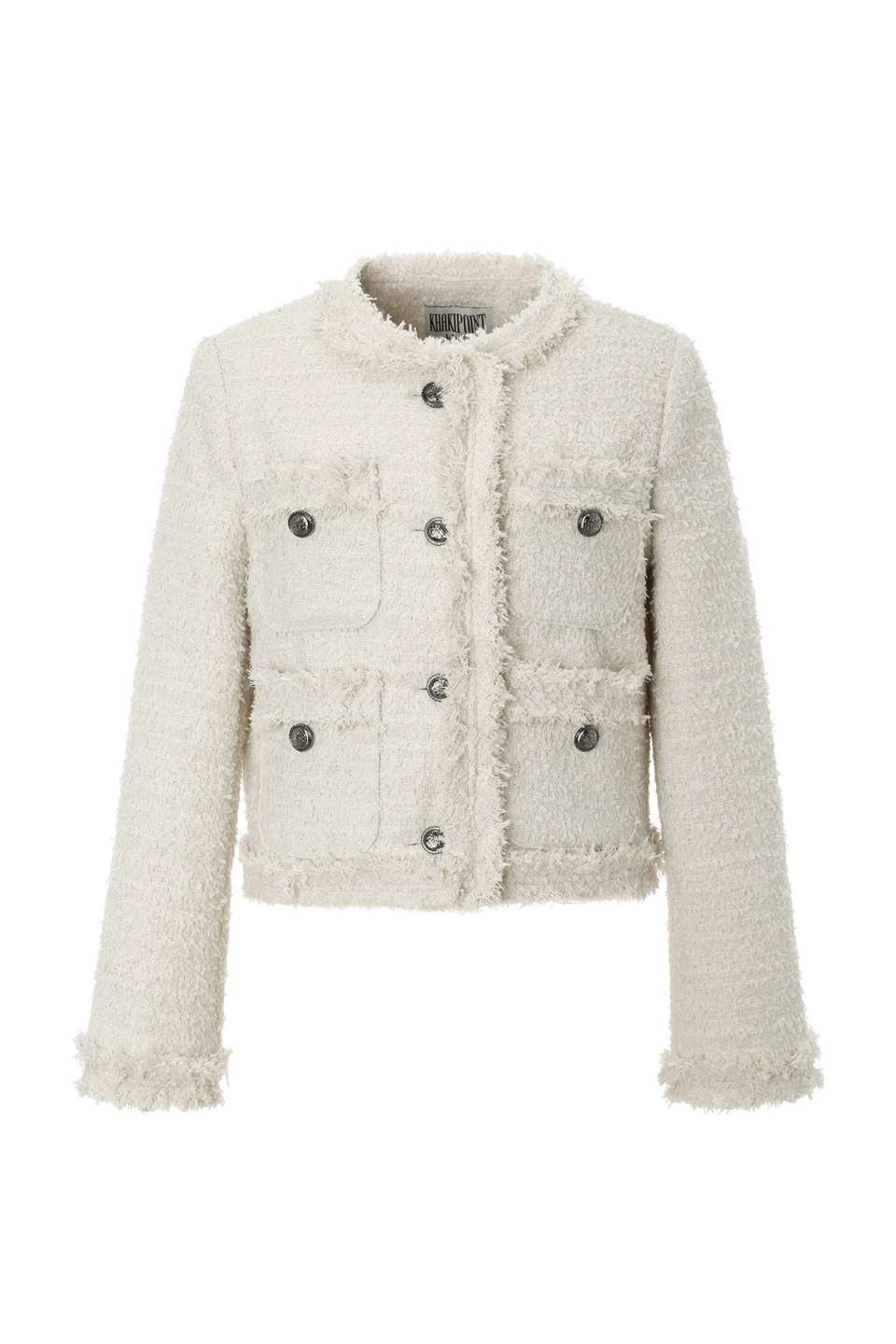 Antique Crop Tweed Jacket - KHAKIPOINT