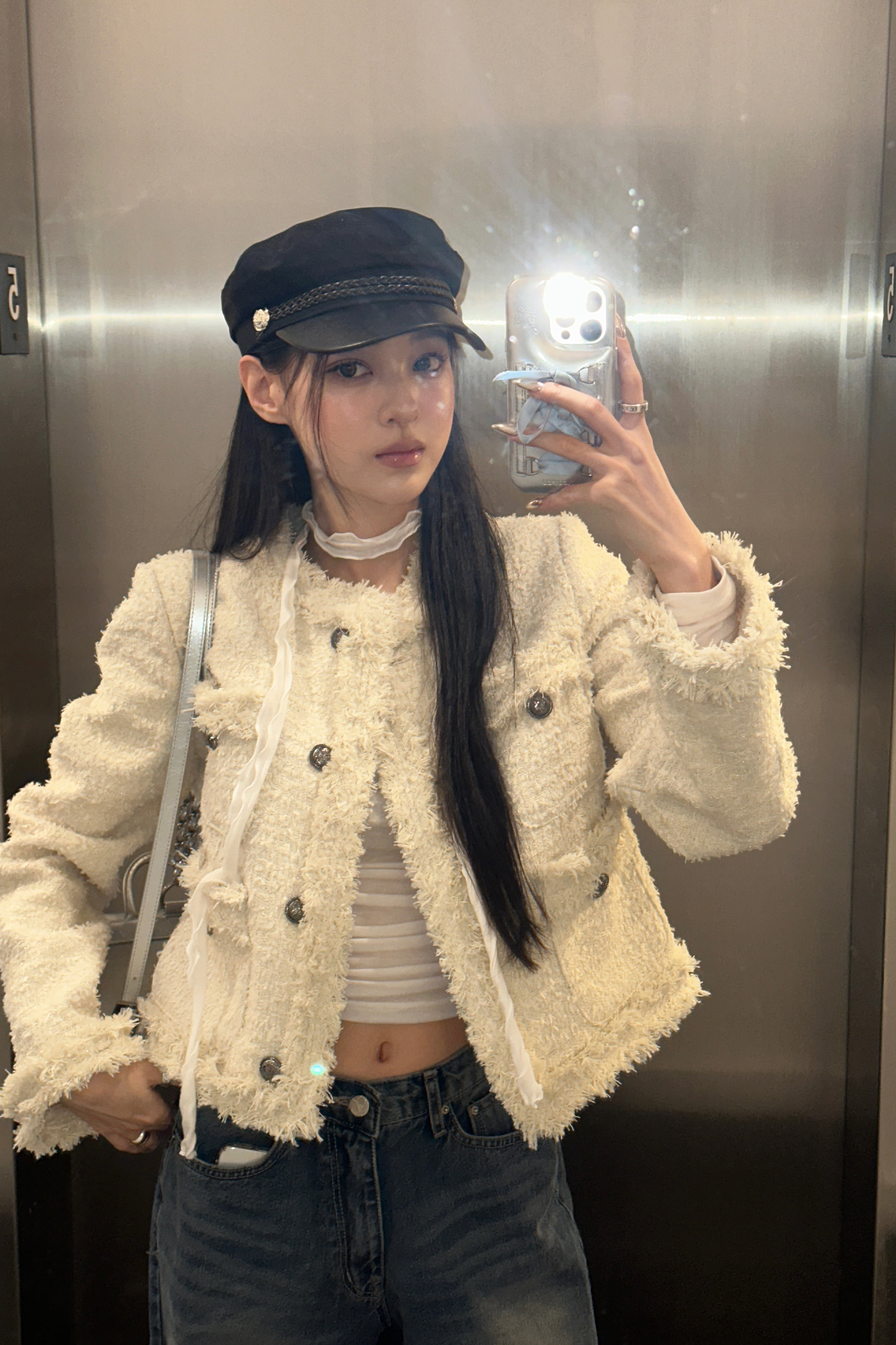 Antique Crop Tweed Jacket - KHAKIPOINT