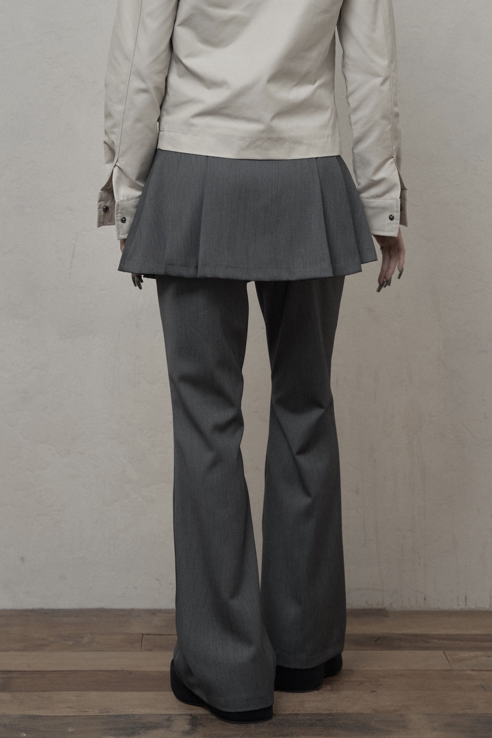 KHAKIPOINT ■ Skirt Layered Bootcut Pants KHAKIPOINT Skirt Layered Bootcut Pants - メルカリ