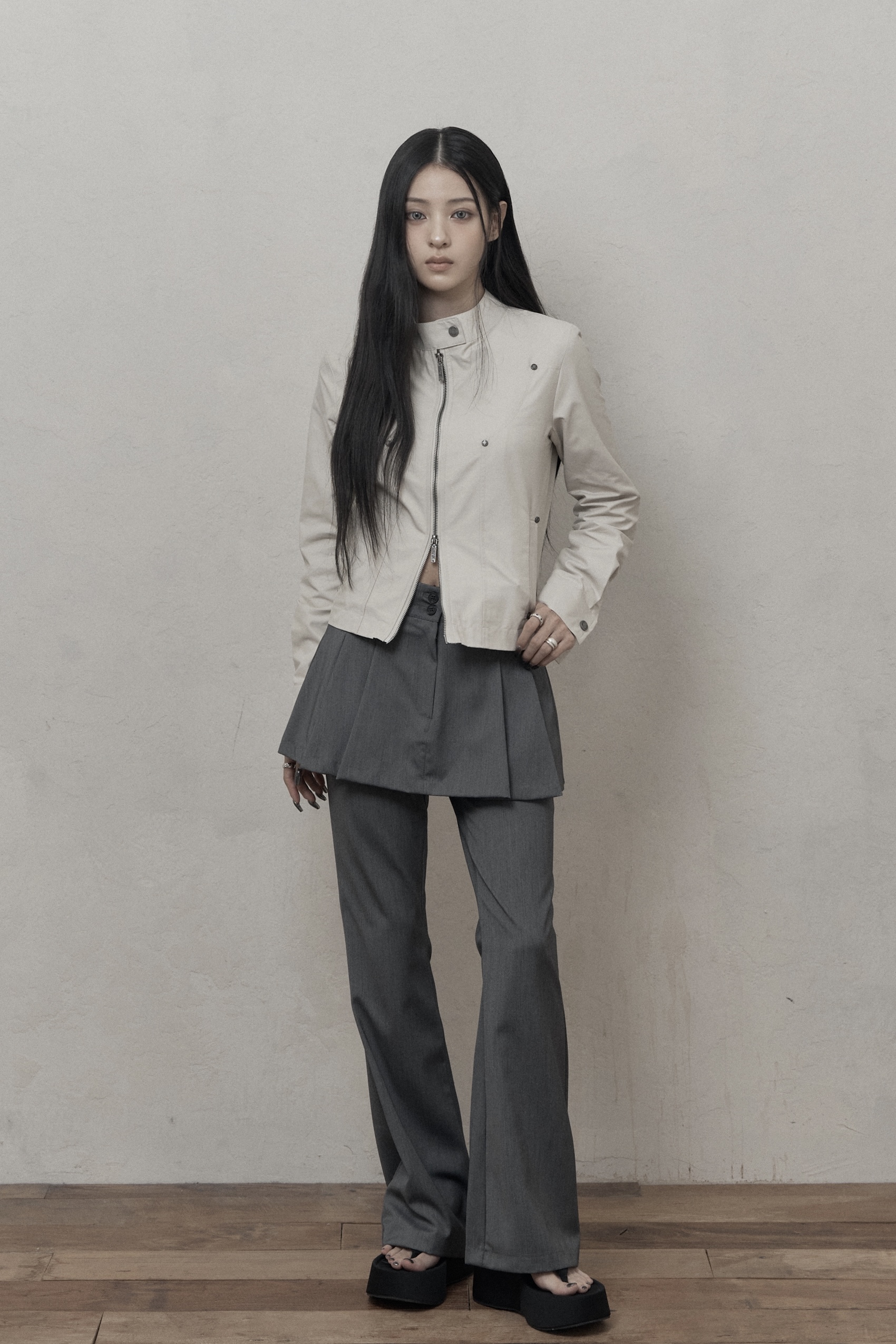 KHAKIPOINT ■ Skirt Layered Bootcut Pants Skirt Layered Bootcut Pants - KHAKIPOINT