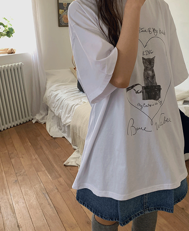 캣 러브 티셔츠 (2color)
