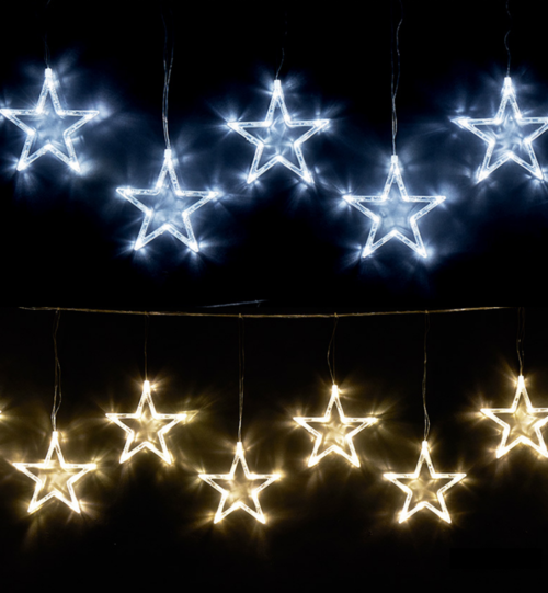 LED 크리스마스조명 LED 커튼조명 스타 별모양 트리전구 백색 웜화이트 4색칼라 청색