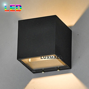 LED 6W 모던 정사각 방수 벽등 흑색 (한정수량)