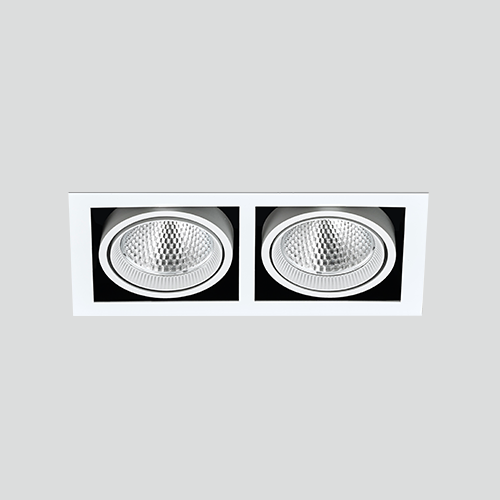 LED COB 멀티네오 사각 2등 매입 백색,흑색 (타공:320x160)