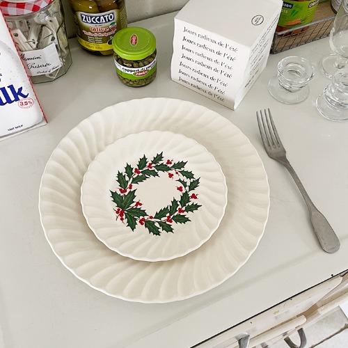 1970&#039;s Vintage Christmas Swirl Plate 빈티지크리스마스스윌접시