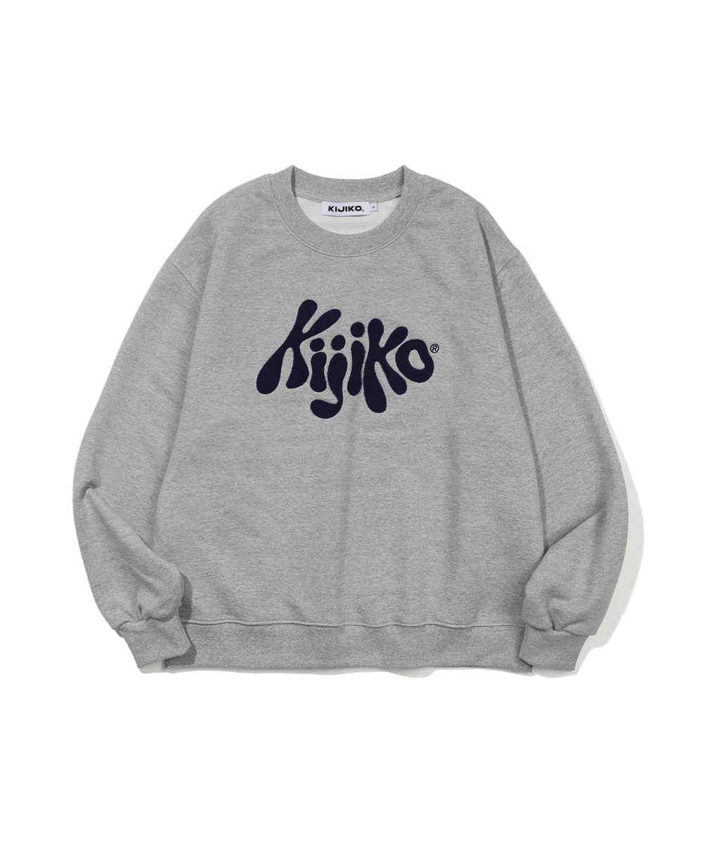 Heavy Cotton Boucle Logo Sweatshirt-Grey