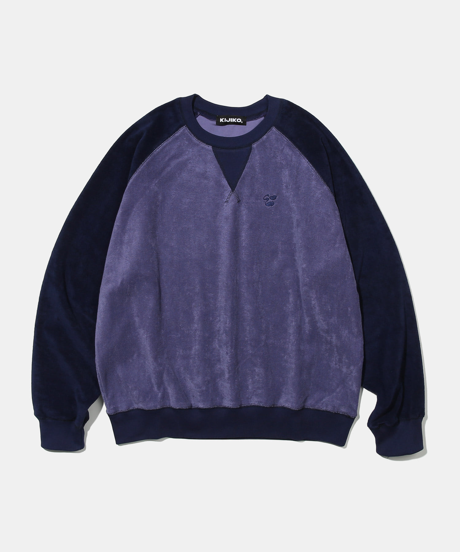 Symbol embroidery terry raglan sweatshirt Navy