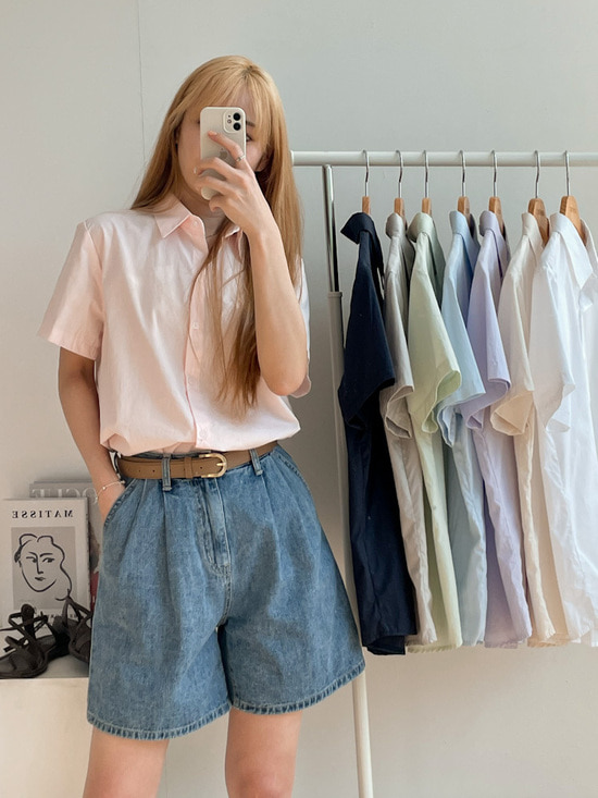 프리 데일리 베이직 반팔 남방 셔츠 8color