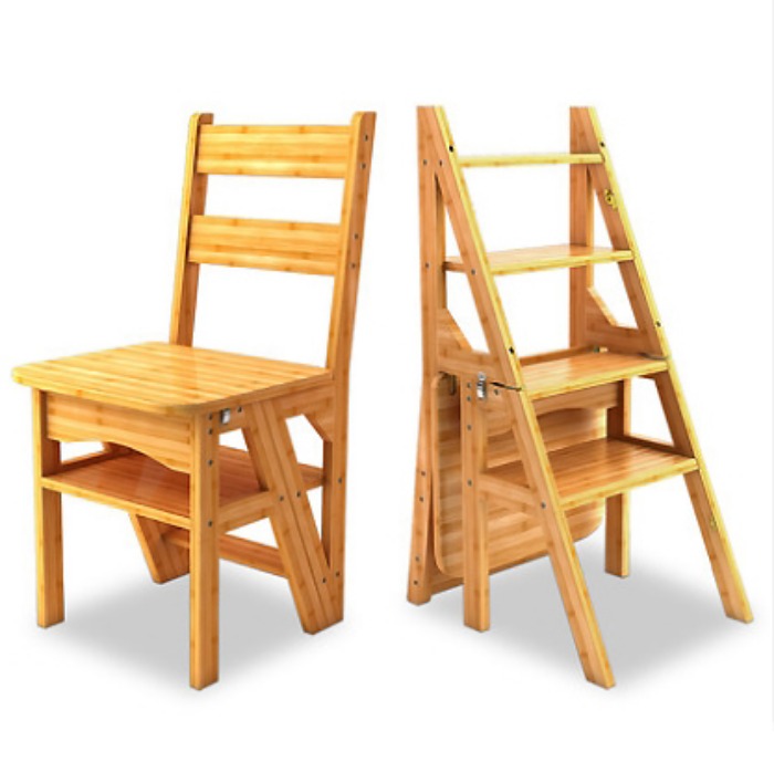 대나무 사다리 의자, 원목 의자 사다리, 사다리 변신 의자, 원목의자, 사다리 의자