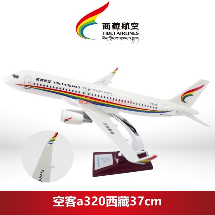 에어버스 a320 티베트항공 37cm 에뮬레이션 모형 우주항공모형 정적 홈세트 기념 선물