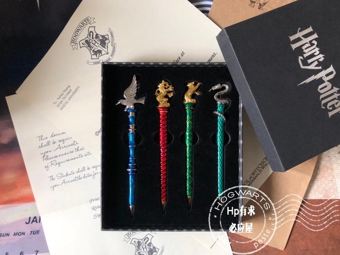 해리포터 해리포터 슈퍼 절묘한 합금 매직 펜 세트 선물 상자 4 개의 아카데미 볼펜